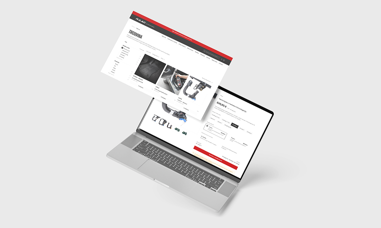 RAAC avtomobili online store: category and product page