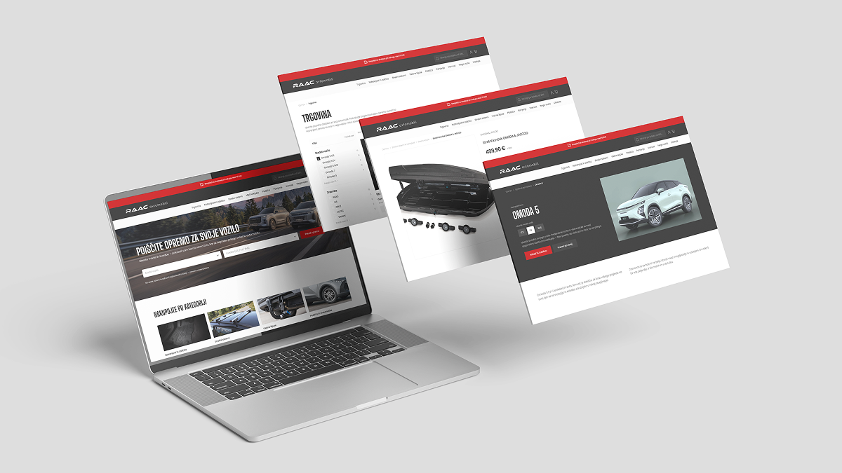 Online store development – Agencija bloom: RAAC avtomobili online store for vehicle accessories