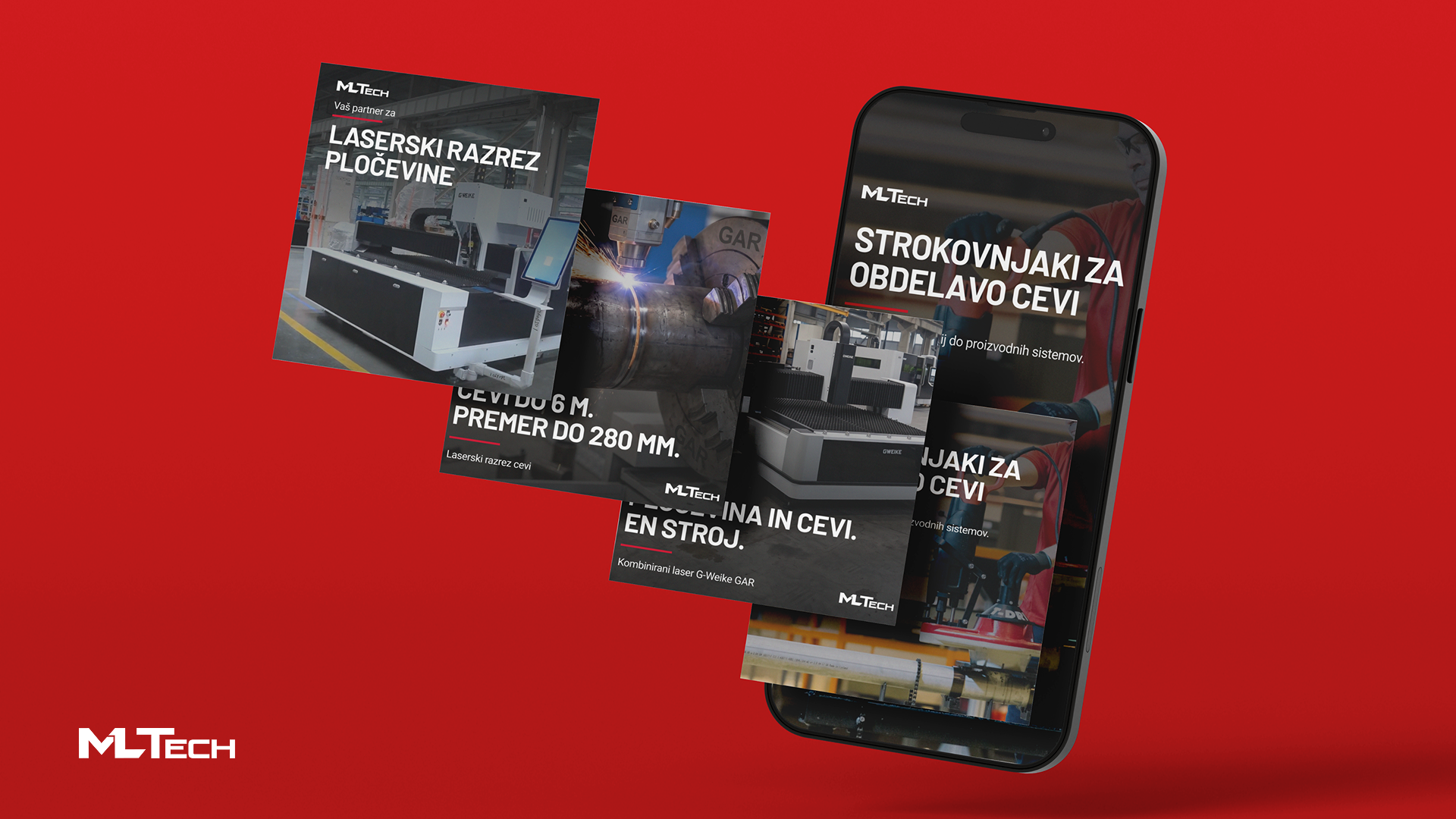 B2B advertising for MLTech: overview of ad creatives for Meta and Google campaigns