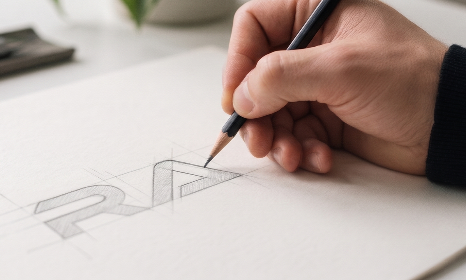 Rebranding for RAAC avtomobili: sketch from the new logo design process