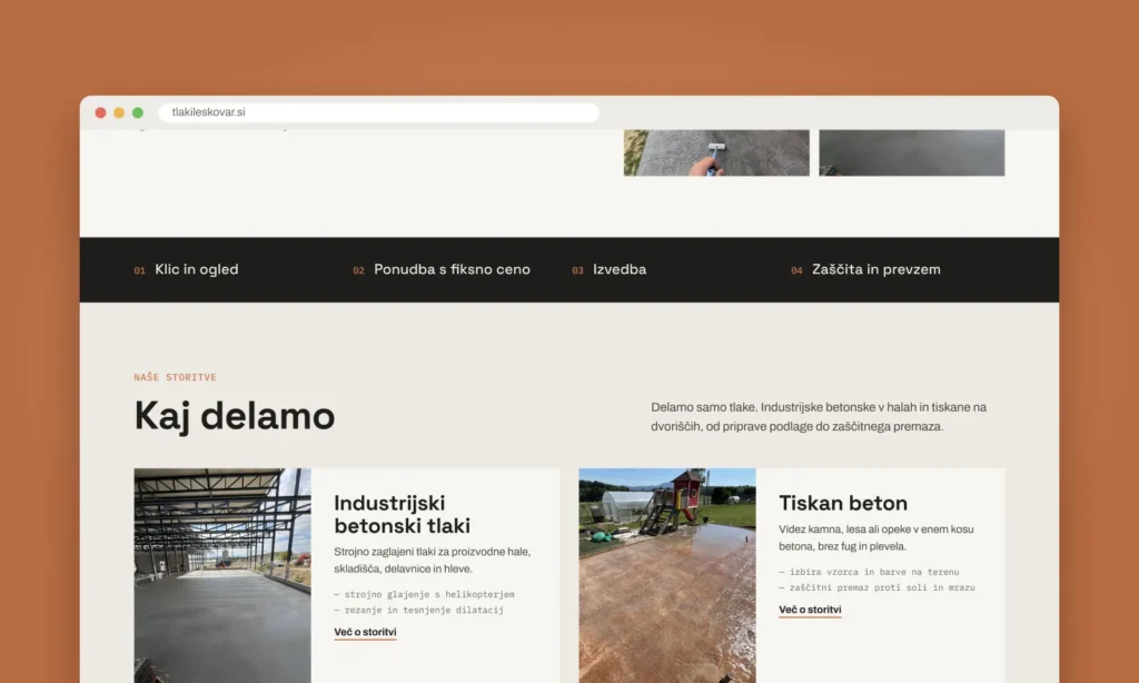 Website copy for a tradesperson
